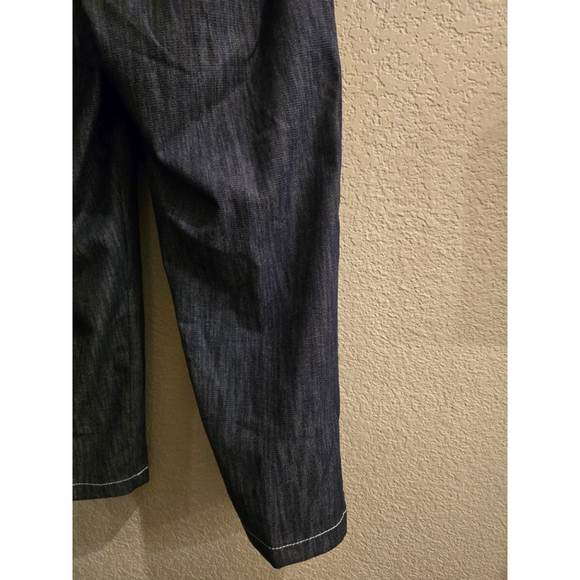 Tanjay Petite Straight Leg Pants 12P Blue with White Stitching - Picture 11 of 14